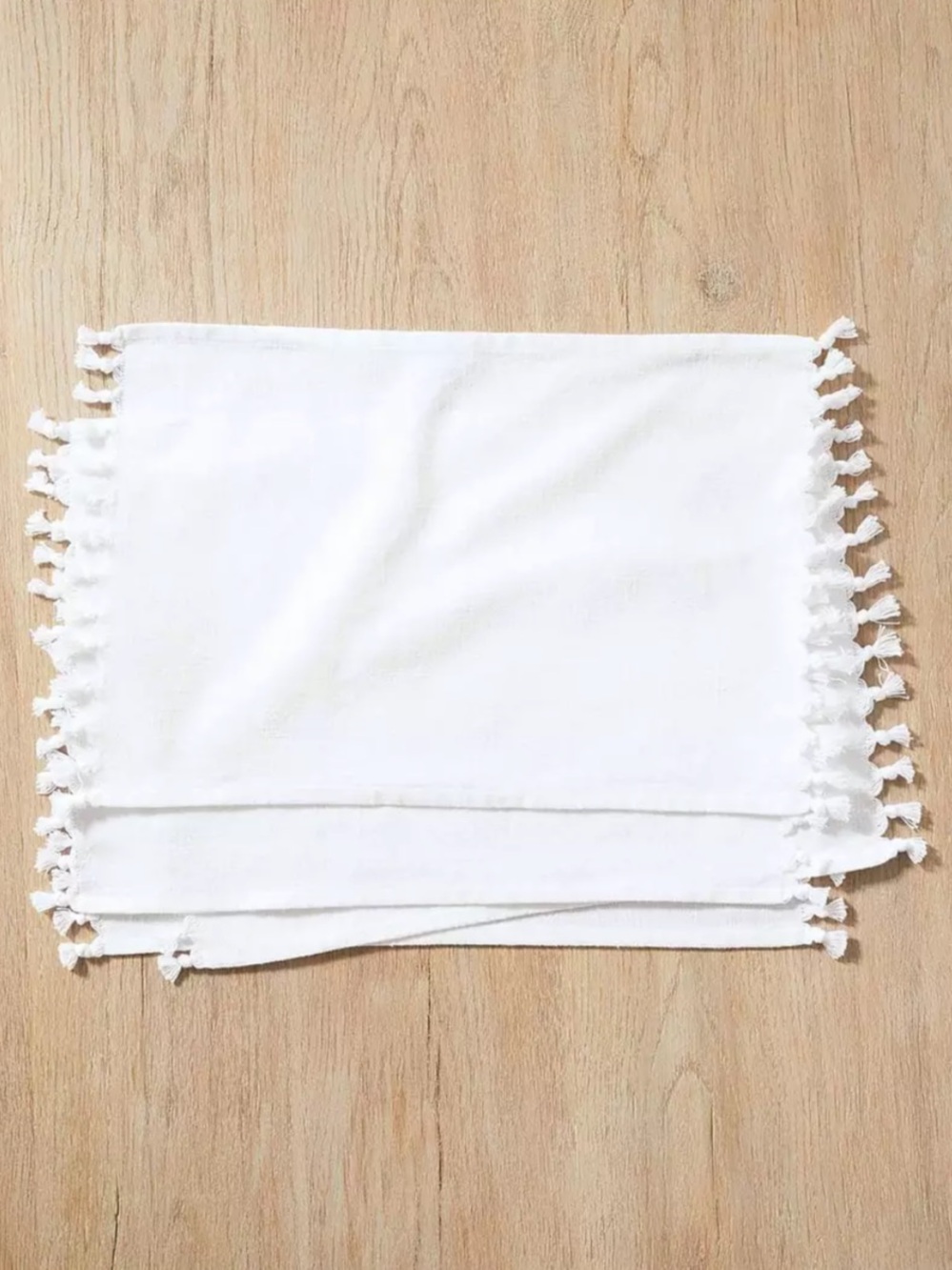 Fasano White Tassel Fringe Placemats- Set of 8